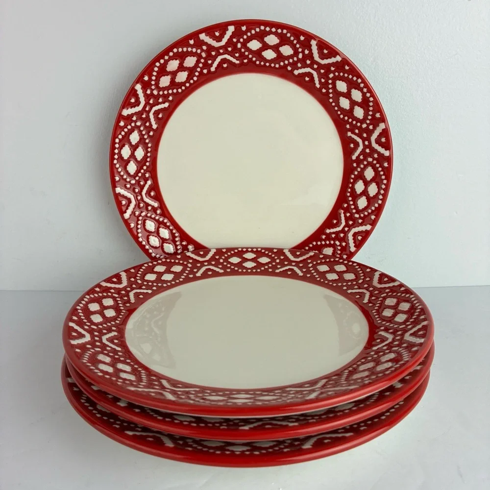 Crate & Barrel Holiday 8” Salad Plates